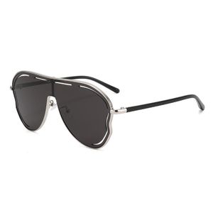 Trendy Butterfly Sunglasses for Women – Large Frame Hollow Lens Fashion Shades - Silver