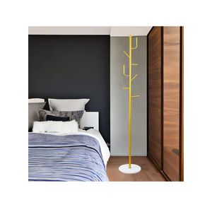 Coat Rack Stand Wooden Coat Tree Shaped Hanger Stand Freestanding with Sturdy Round Base (L175 x W29)cm / (L68.1 x W11.4)inch - Gold