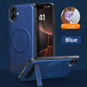 Samsung Galaxy A06 High Quality MAGSAFE, Wireless Charging luxury leather Case With Kick-Stand -Blue