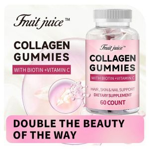 Collagen Gummies With Biotin & Vitamin C – Hair, Skin & Nail Support – Pink