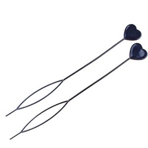 2-Piece Heart-Shaped Topsy Tail Hair Braid Loop Tool – Black Flexible French Twist & Ponytail Maker