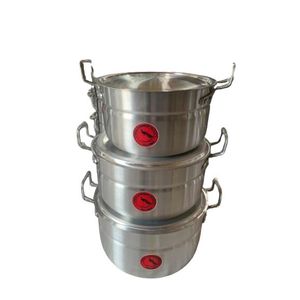 Heavy Duty Gauge Pure Aluminium Cooking Pot Set with Lids (Pack of 3)