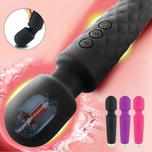 20 Speed Magnetic Wand Vibrator For Women--BLACK