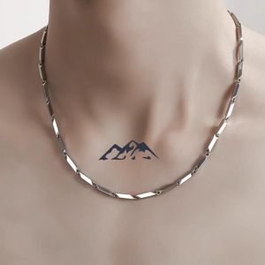 Titanium Steel Diamond-Shaped Necklace for Men