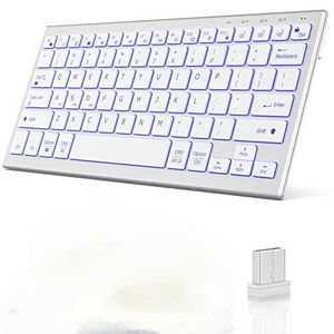 JOMAA Backlit Wireless Keyboard 2.4G USB Rechargeable Bluetooth Keyboard