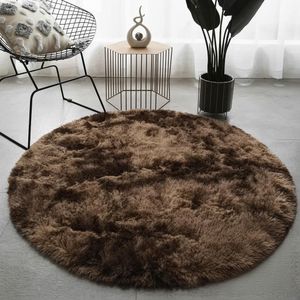 Round Plush Carpet – Fluffy Soft Anti-Slip Area Rug for Living Room & Bedroom