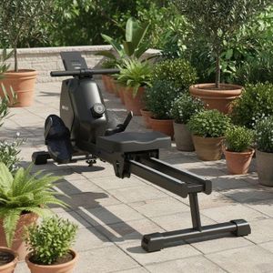 Magnetic Rowing Machines for Home 350 LB Weight Capacity, 32 Levels Resistance Row Machine with Dual Slide Rail Space-Saving Vertical Storage - Black