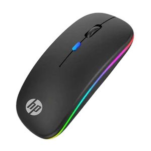 Hp W10 Rechargeable Wireless Mouse (2.4GHz + Bluetooth) RGB Silent Mouse