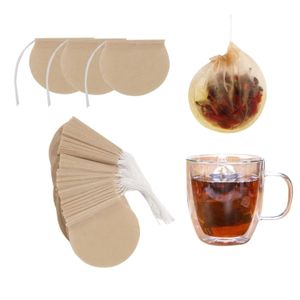 ShebSheb 100pcs Tea Bags for Loose Leaf Tea, Disposable Round Natural Tea Filter Bags, Unbleached Coffee Bags, Bath Spice Herbs and Soup Brewing Bags