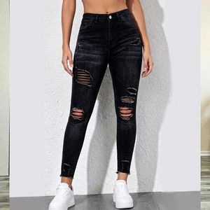 Fashion Choice Ladies ripped jeans 