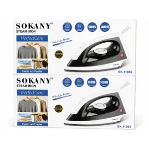 Sokany SK-11064 Portable Electric Steam Iron-1000W  - White/Black