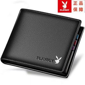 Gongzi Men's Short Wallet Driver's Licenses Multi Slot Wallet Card Cover - black