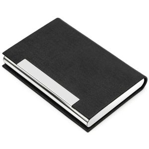 Business Card Holder, Business Card Case Professional PU Leather (Black)