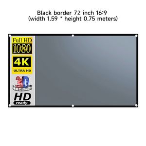 72 Inches Portable Projector Screen Simple Curtain Anti-Light Projection Screens