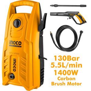 Ingco HPWR14008 High Pressure Washer - 1400W - Yellow/Black + 3 Months Warranty