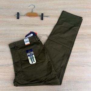 Men’s Slim-Fit Casual Chino Trousers - Olive Green