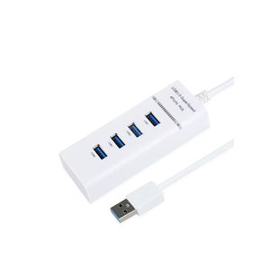 4 Port USB Hub 3.0, Data Transfer USB Data Port Hub Splitter - White