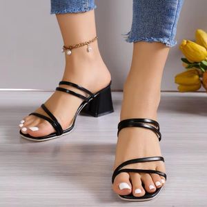 Women Shoes Sandals Heels Ladies Shoes Casual Shoes Slippers-Black