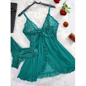 Sexy Lingerie Nightwear Set-Green