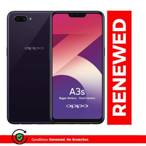 Renewed OPPO A3S Purple 6.2" 4+64G 13MP+2MP 4230mAh With Free EasyPie 10000mAh 37W Power Bank