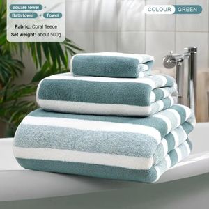 3pcs set of soft bath towels, modern stripe design, super absorbent and quick drying towels