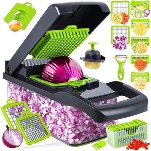 9 Pieces Veggie Slicer - Transparent/Green
