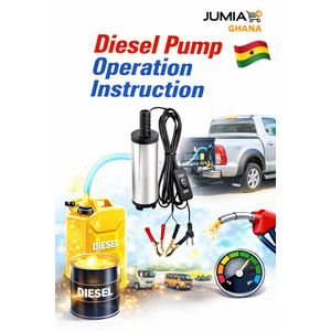12V/24V Mini Diesel Transfer Pump – Portable Fuel Oil Water Pump with Battery Clips for Car, Truck & Generator