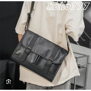 AD  Smart Vintage Leather Authentic 15.6" Laptop Bag - Black 