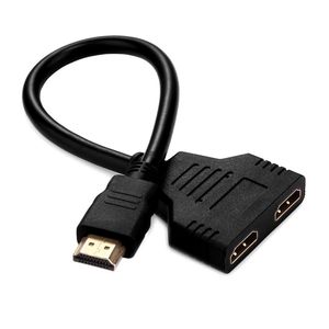 HDMI Male to Dual HDMI Female Cable Connector Adapter