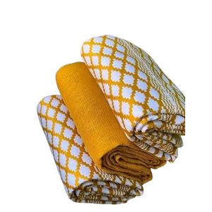 Kente Bonwire Handwoven - 6 Yards- Gold/White