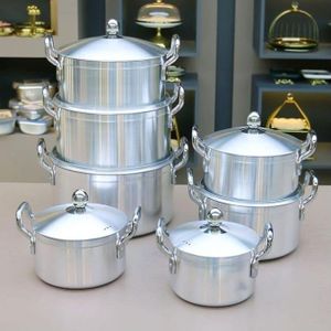 Mers home 7 Pieces Aluminum Cooking Set- Silver