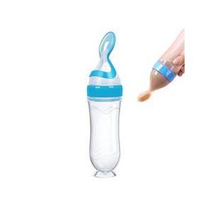 ShebSheb 3 Oz(90ML) Baby Food Feeder, Silicone Baby Feeder, Food Dispensing Spoon, Squeeze Spoon for Boys Girl Kids Toddlers