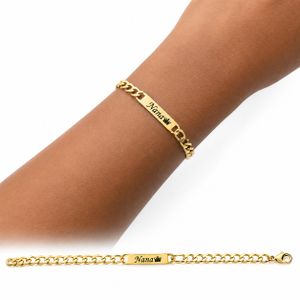 Men Figaro Stainless Bracelet- Gold 