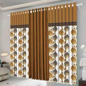 3 in 1 high quality curtain set ( blackout and sheer ) yellow 