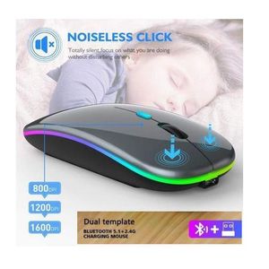 Ultra-thin Rechargeable Wireless Mouse - 2.4G - -Grey