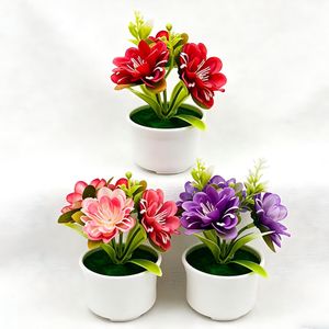 3 pots of Artificial Flower Potted Plants for Home Decor, Desktop Greenery, Photo Props