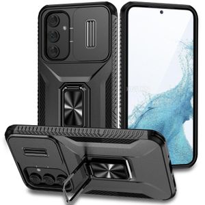 Sendo Phone Case, Compatible With Galaxy A17 / A26  Phone, Slide Window Lens Protection with Magnetic Stand Ring (Type 2) - Black