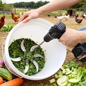 Multifunctional grass and vegetable chopping blade set, designed to improve the efficiency of chopping grass and fodder (6 blades with handle)