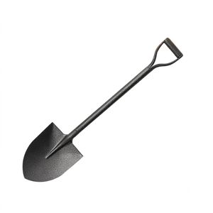 Heavy-Duty All-Metal Round Point Shovel with D-Handle