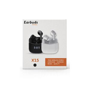 X15 Wireless Earbuds - True Wireless Stereo Earphones with LED Digital Display, Bluetooth 5.3, Superior Music Quality - Black