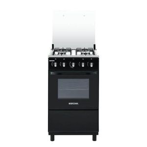 Bruhm BGC-5540IB 4 Burner Gas Cooker - Glass Top - Black