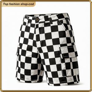 ASHION Kids Checkered Cargo Shorts for Boys – Breathable Cotton Multi-Pocket Summer Casual Wear