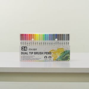 Dainayw Dual Brush Pen Art Markers, Primary, 12-Pack, ABT Brush