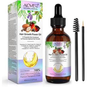 Aliver Hair Growth Power Oil 11 Powerful Oils Combined to Promote Optimal Hair Growth Rosemary Oil+Black Castor Oil+Batana Oil+Lavender Oil+Coffee Oil+Coconut Oil+Argan Oil+Parsely Seed Oil+Avocado Oil+Olive Oil+Almond Oil