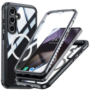 Sendo Phone Case, Compatible With Galaxy A57  High Quality 360 Degrees Shockproof Phone Case, MAGSAFE & Wireless Charging Support With Built-In Screen Protector And Fingerprint Unlock - Black