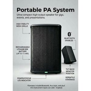 Audio Pro Portable Active Speaker with Battery bluetooth Recharge Battery Active Speaker.