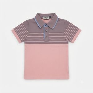 Bright Kids Colorblock Polo Shirt - Pink/Mauve