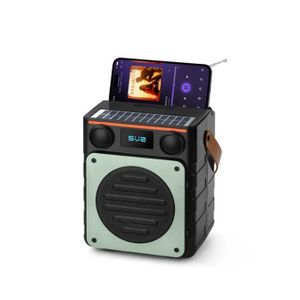 AD 2 in 1 Portable Solar  Sound Box Bluetooth Player - Multicolour