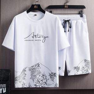 Summer Men Luxury Popular Chinese Style Casual T Shirt Tracksuit 2 Piece  Set 3D Print Beach Wild Short Sleeve O-Neck Clothing