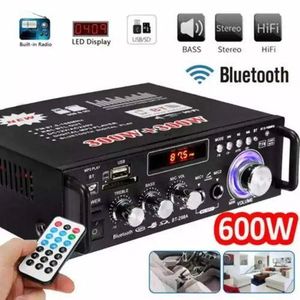 HiFi Digital Amplifier Bluetooth 5.0 Amplifiers 300W+300W Channel 2.0 Stereo Power Sound AMP for Car Home Theater AV-298BT Amplifier Home Audio Karaoke Digital household amplifier surround FM USB remote control mini HIFI digital amplifier stereo - EU Plug